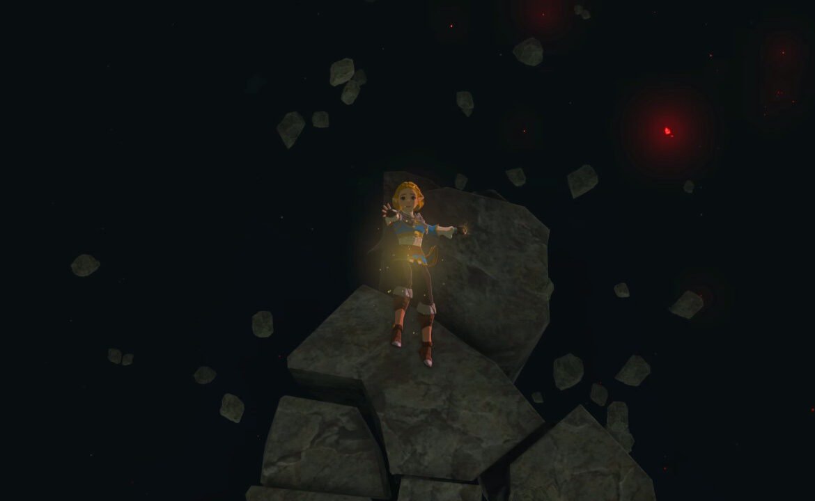 Princess Zelda valt in de diepte onder Hyrule Castle